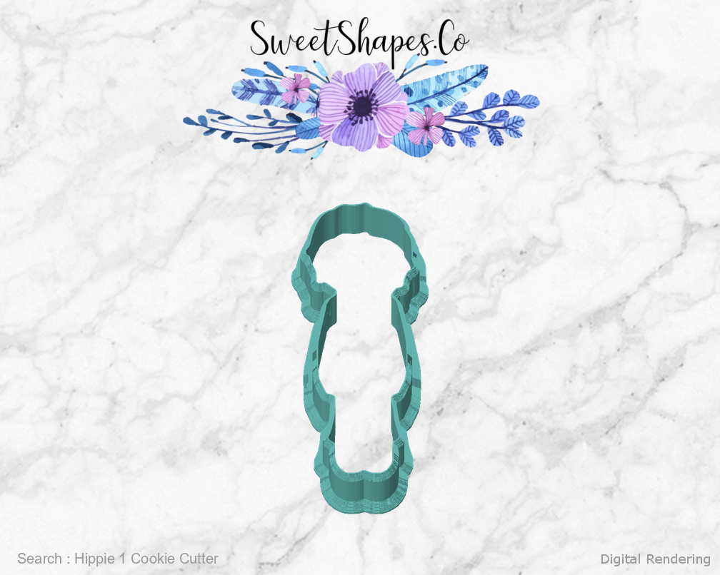 Hippie 1 Cookie Cutter — front view