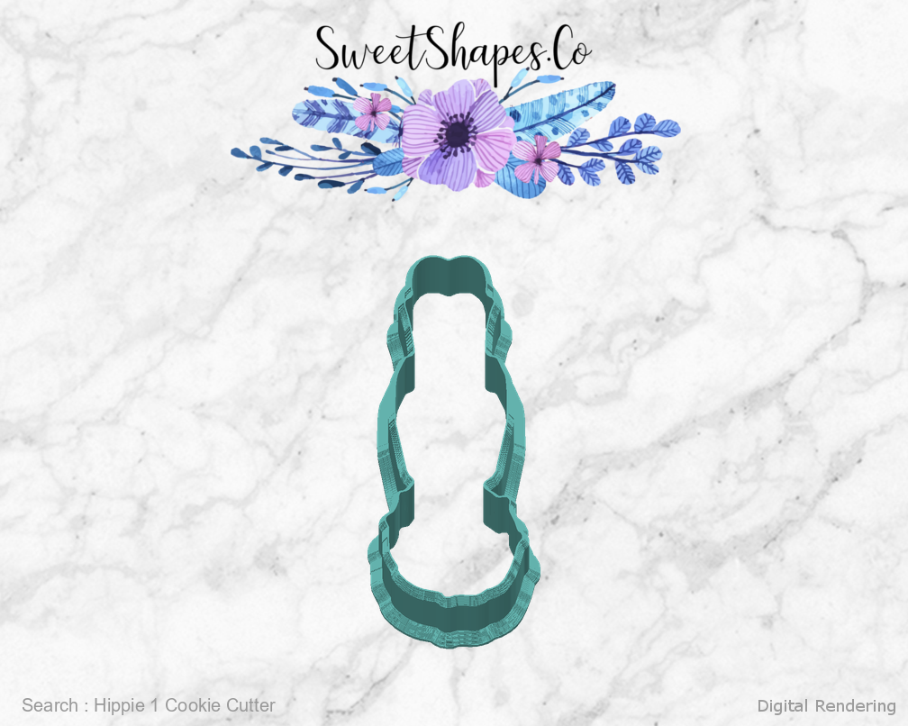 Hippie 1 Cookie Cutter — back view
