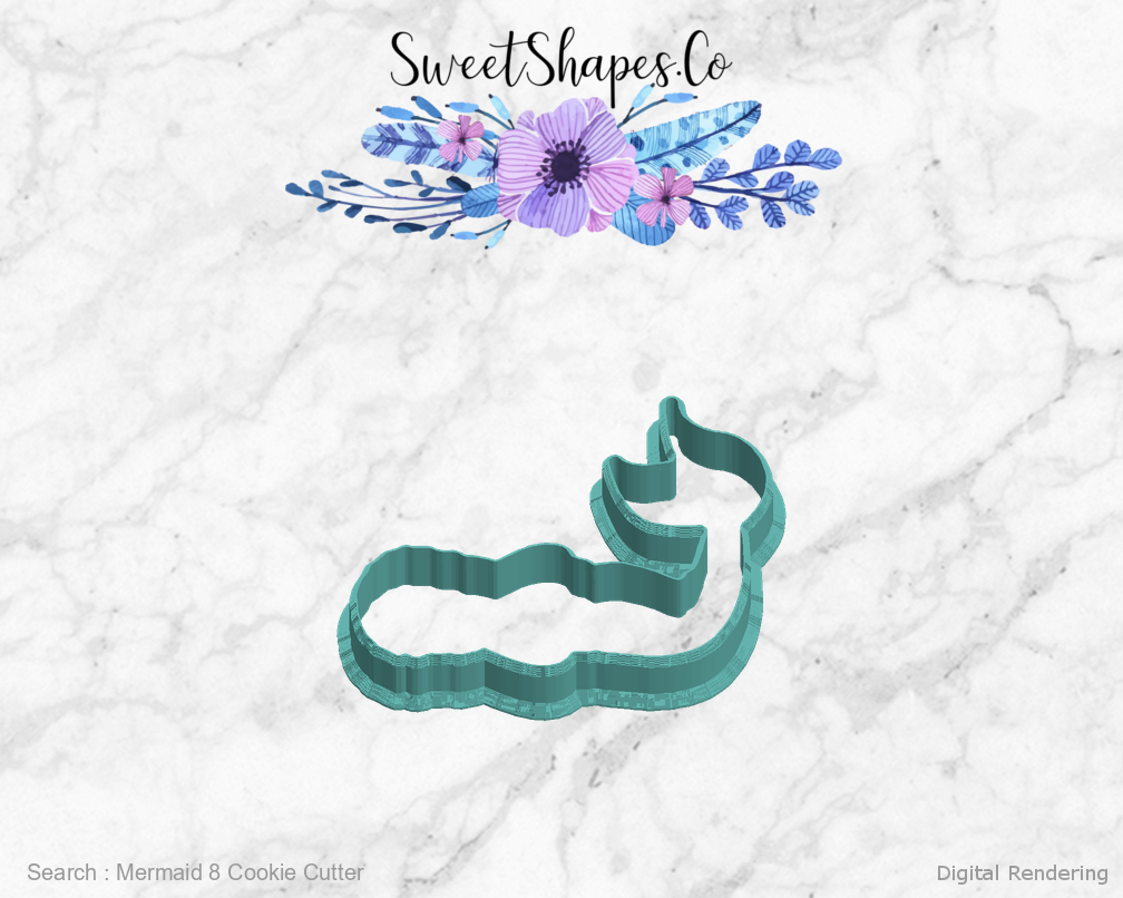 Mermaid 8 Cookie Cutter — left view
