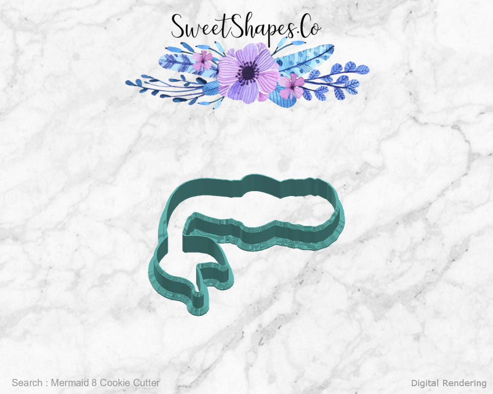 Mermaid 8 Cookie Cutter — right view