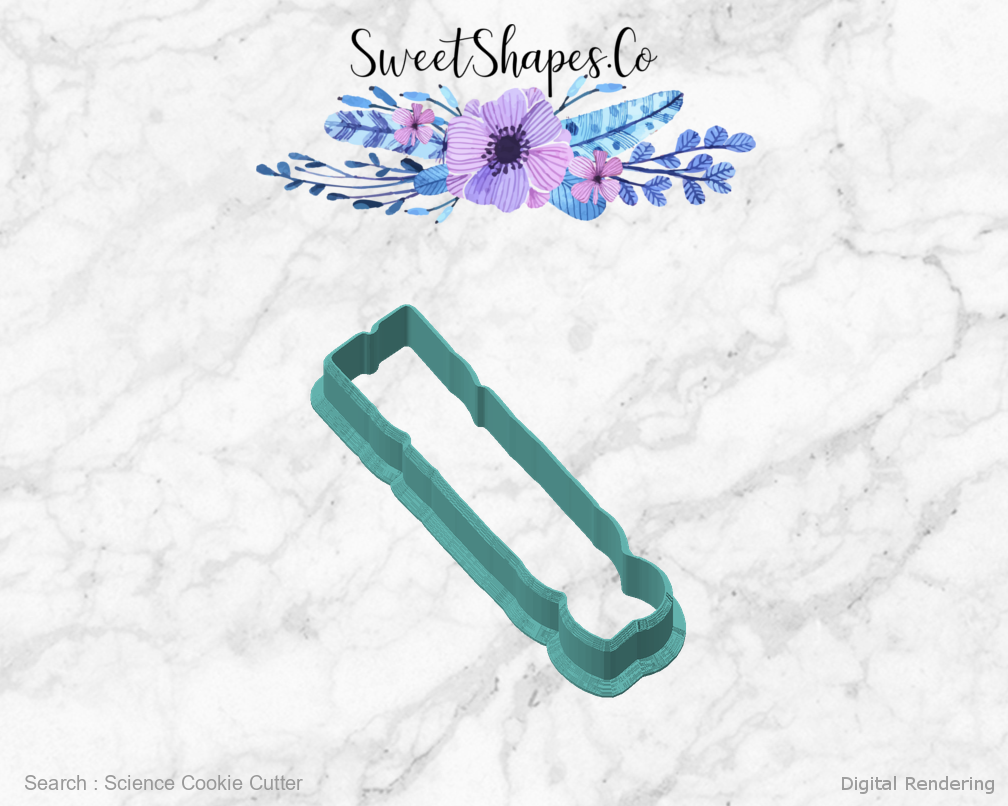 Science Cookie Cutter — angled front view