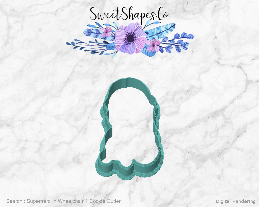 Superhero In Wheelchair 1 Cookie Cutter — front view