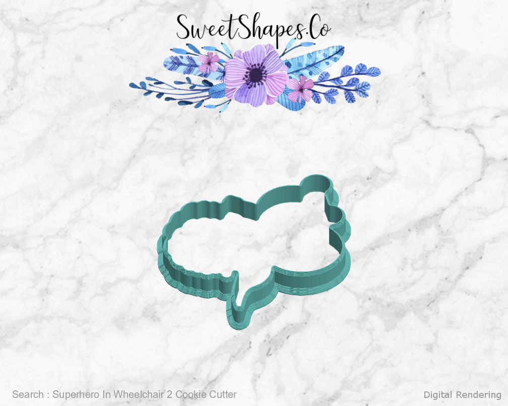 Superhero In Wheelchair 2 Cookie Cutter — left view