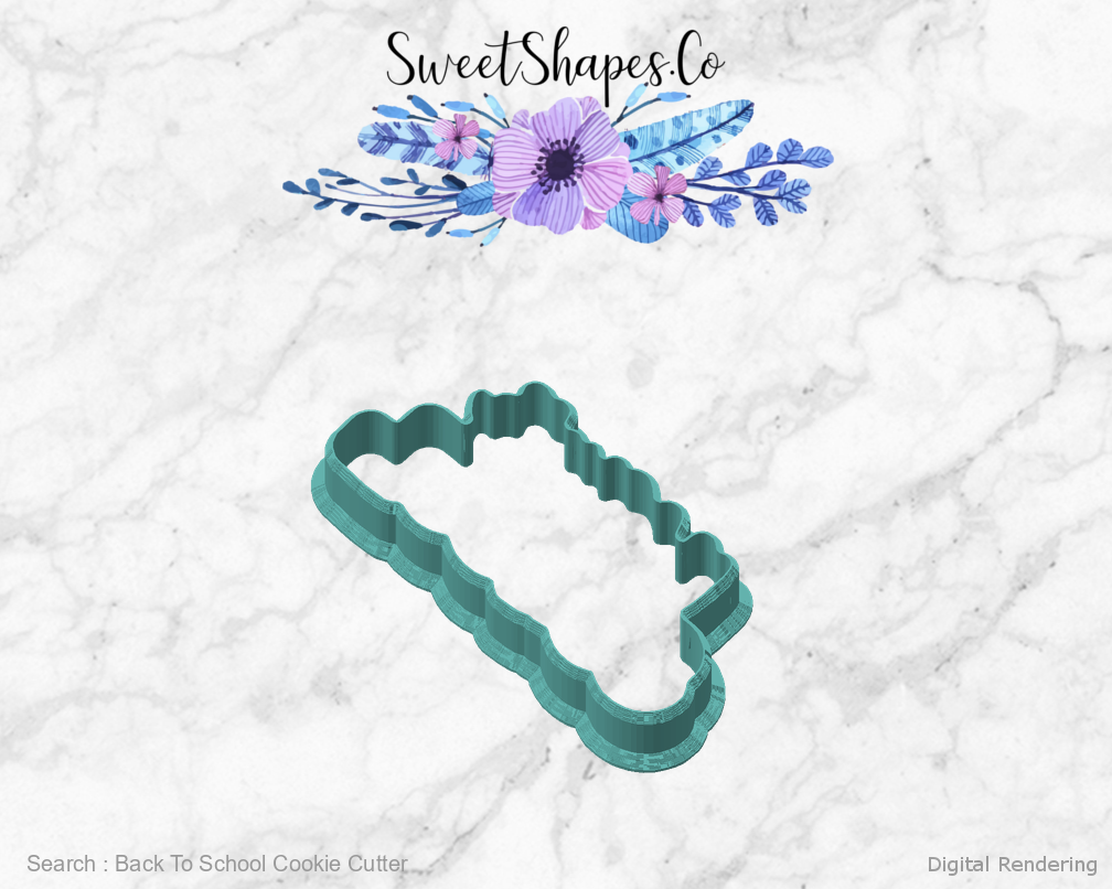 Back To School Cookie Cutter — angled front view