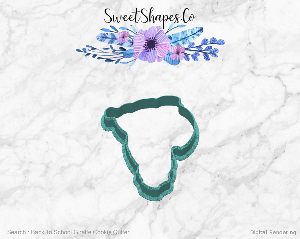 Back To School Giraffe Cookie Cutter — back view