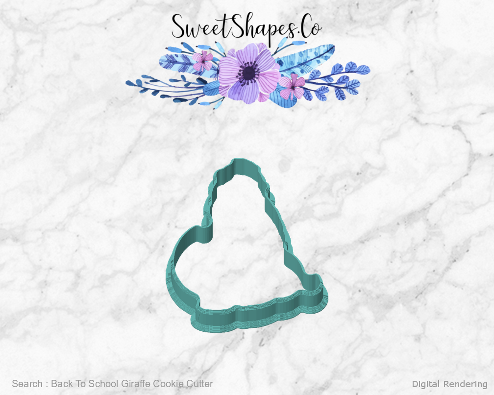 Back To School Giraffe Cookie Cutter — front view