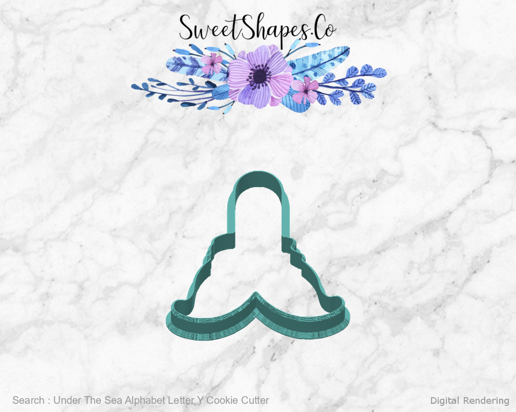 Under The Sea Alphabet Letter Y Cookie Cutter — back view