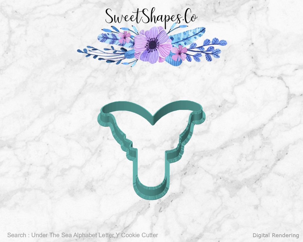 Under The Sea Alphabet Letter Y Cookie Cutter — front view
