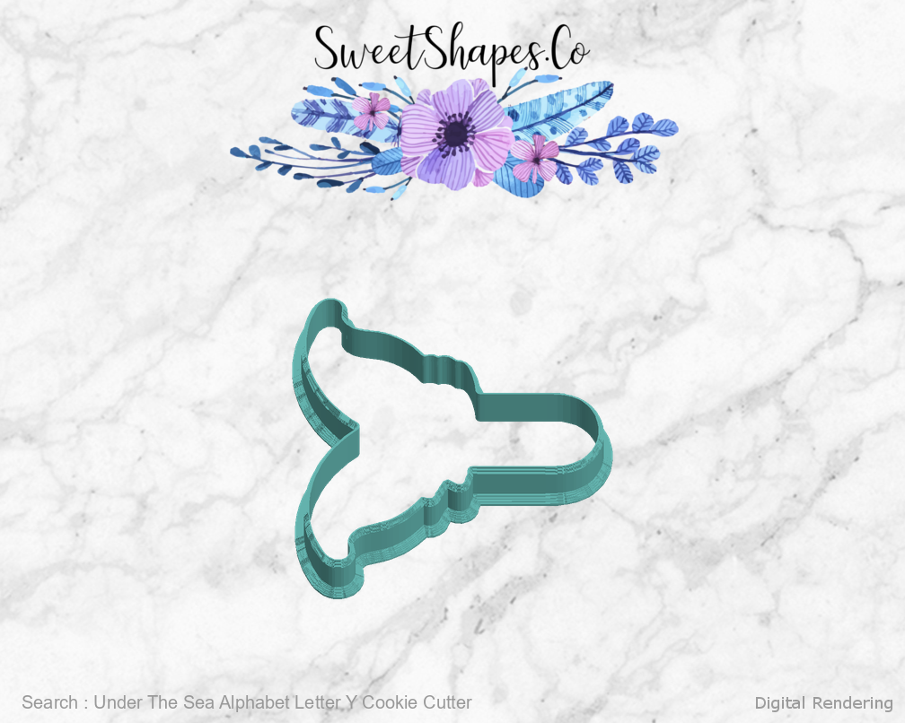 Under The Sea Alphabet Letter Y Cookie Cutter — left view