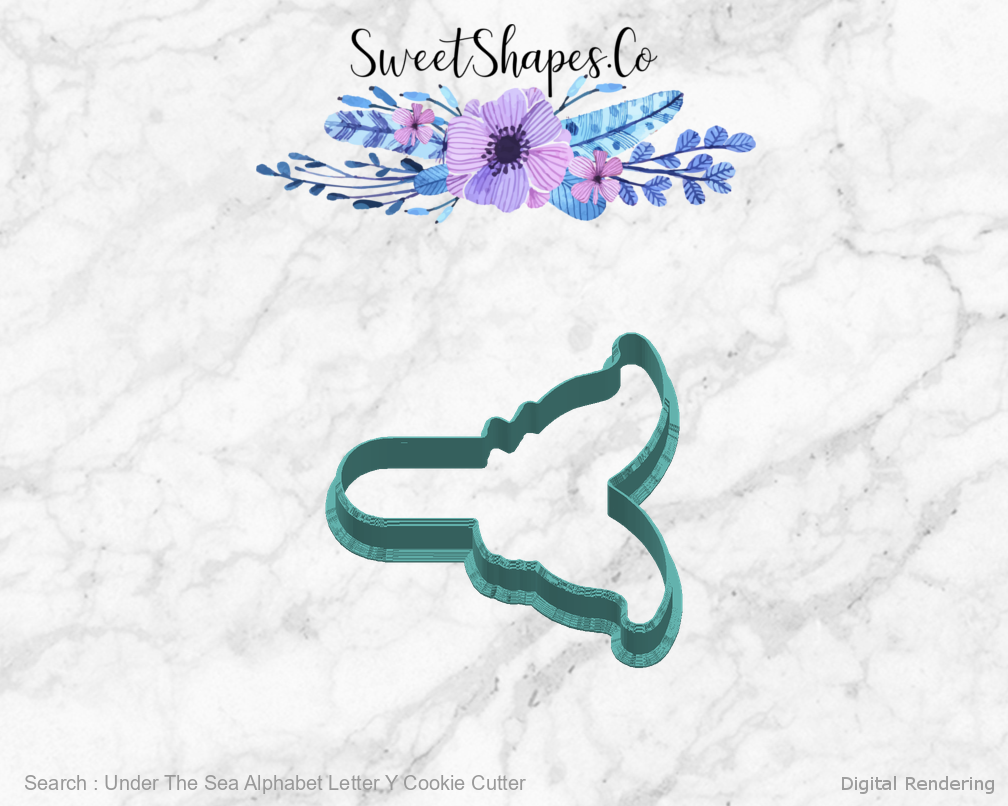 Under The Sea Alphabet Letter Y Cookie Cutter — right view