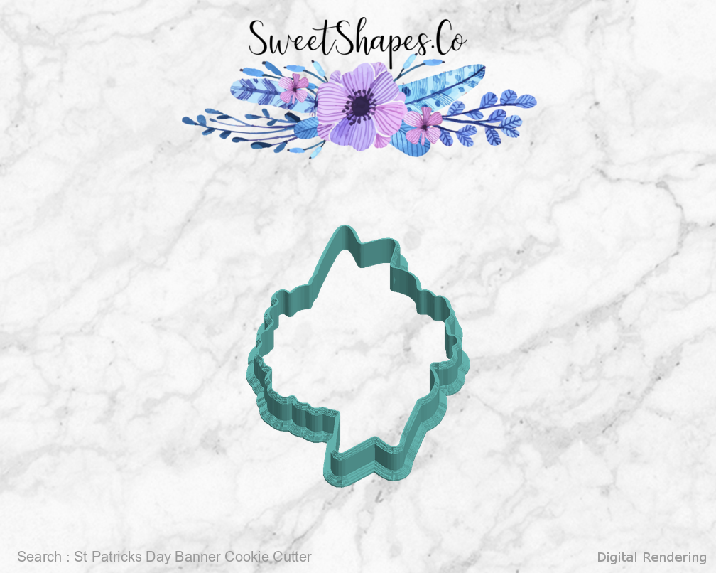 St Patricks Day Banner Cookie Cutter — left view