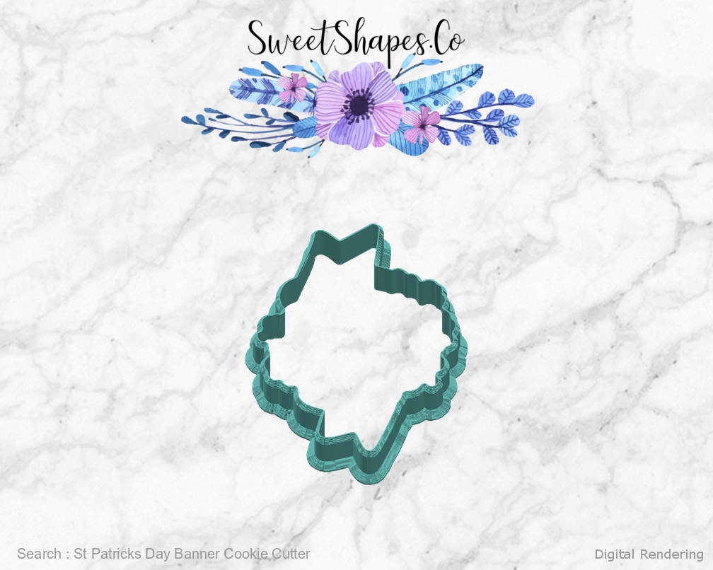 St Patricks Day Banner Cookie Cutter — right view