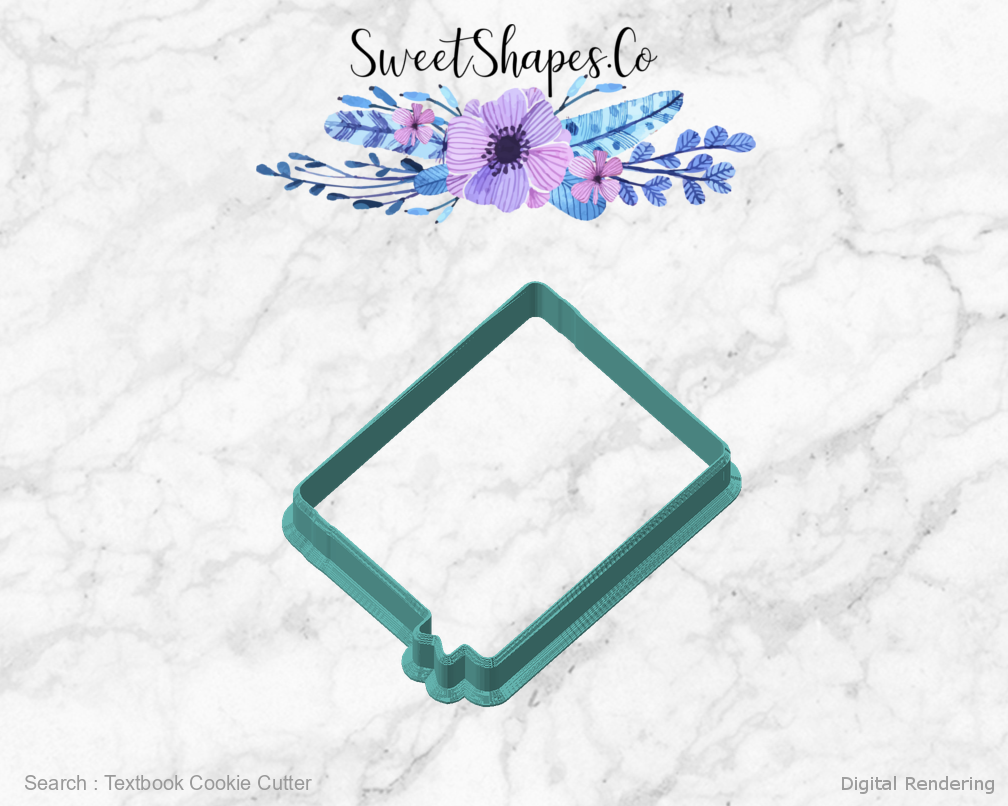 Textbook Cookie Cutter — angled front view