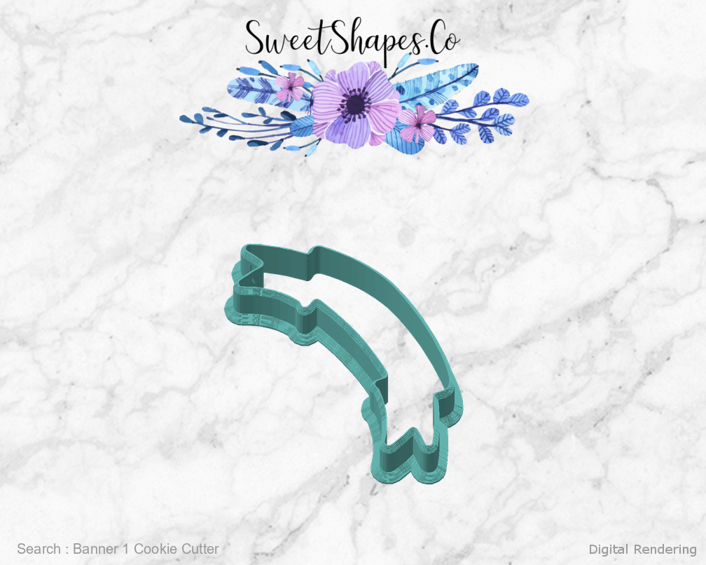 Banner 1 Cookie Cutter — angled front view