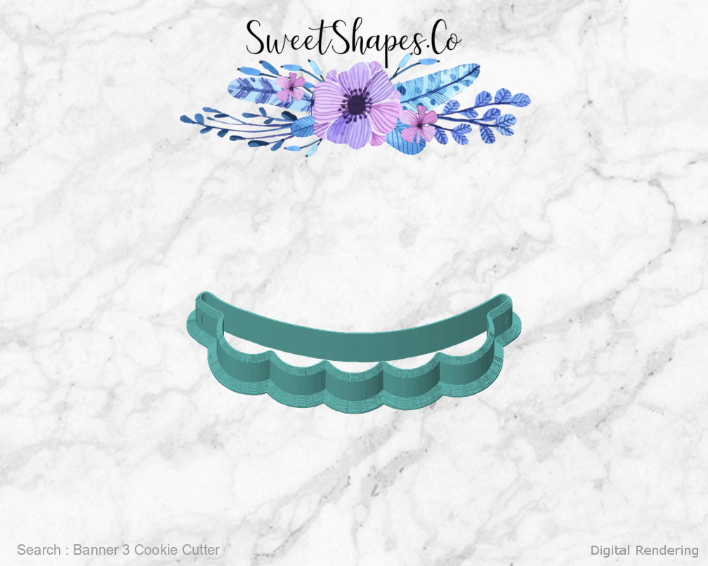 Banner 3 Cookie Cutter — front view