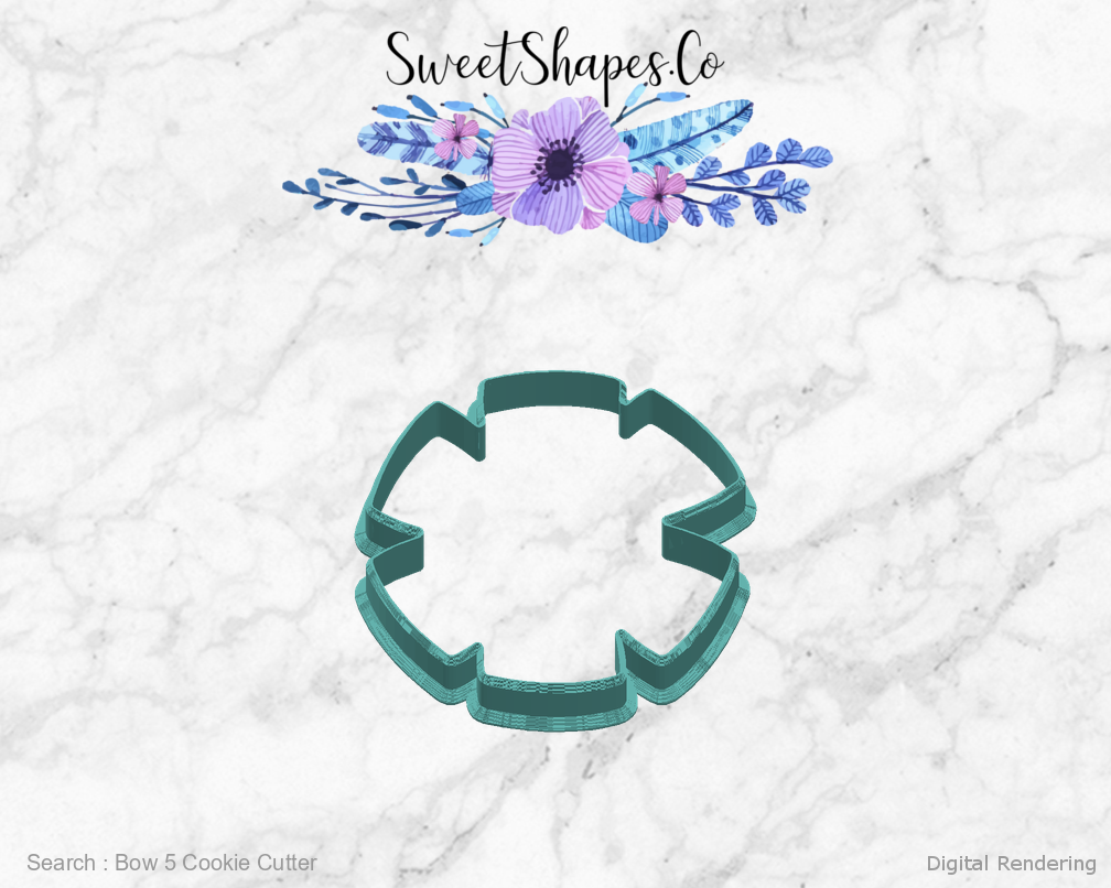Bow 5 Cookie Cutter — right view
