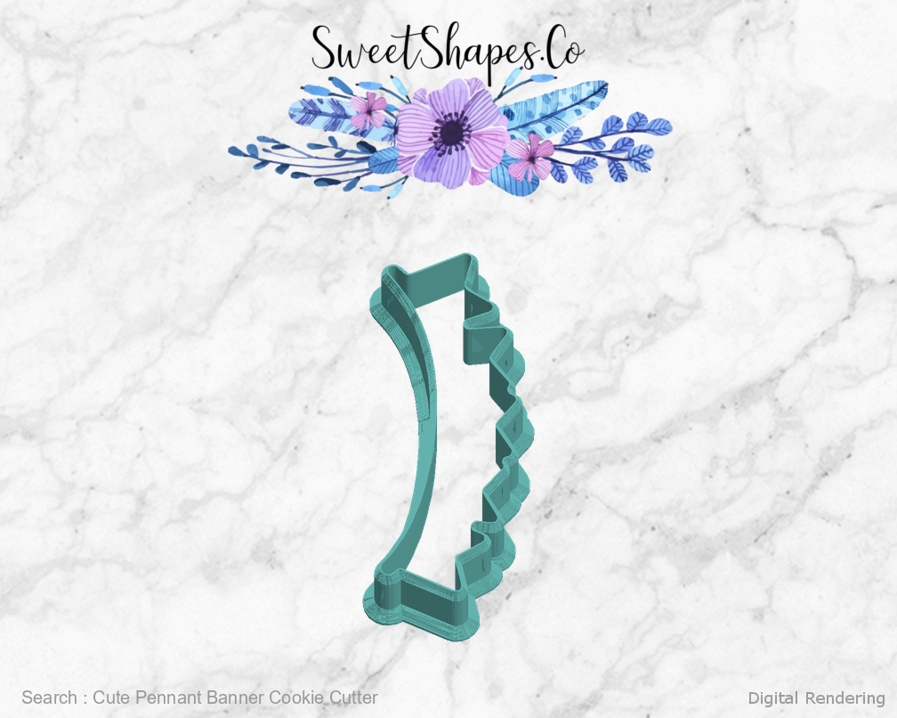 Cute Pennant Banner Cookie Cutter — left view