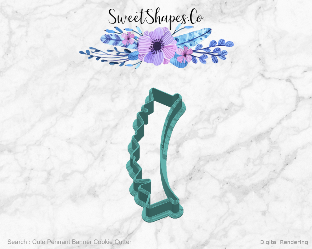 Cute Pennant Banner Cookie Cutter — right view