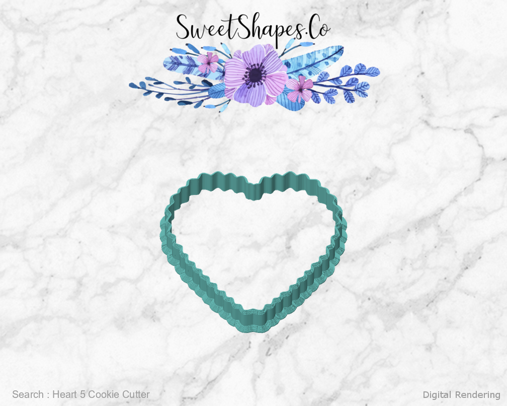 Heart 5 Cookie Cutter — front view