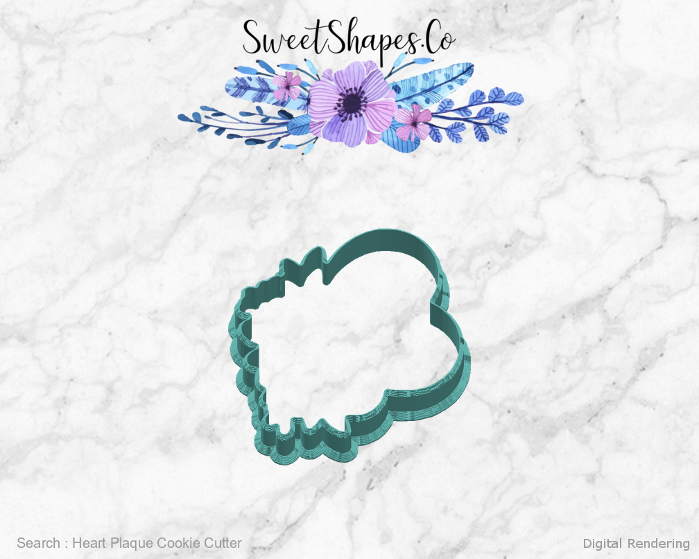 Heart Plaque Cookie Cutter — right view