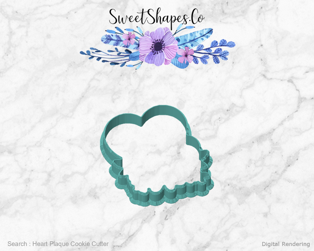Heart Plaque Cookie Cutter — front view
