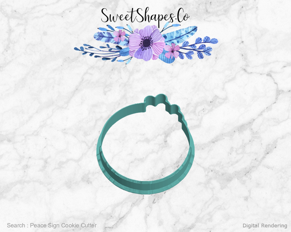 Peace Sign Cookie Cutter — left view