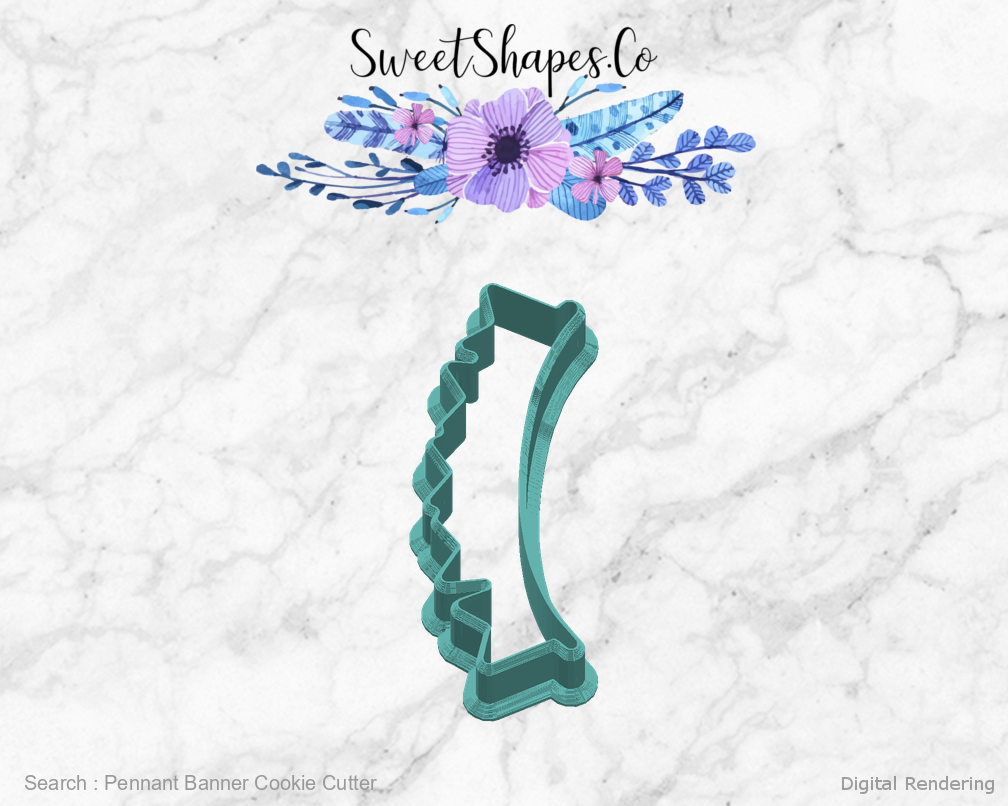 Pennant Banner Cookie Cutter — right view