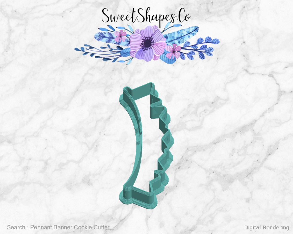 Pennant Banner Cookie Cutter — left view