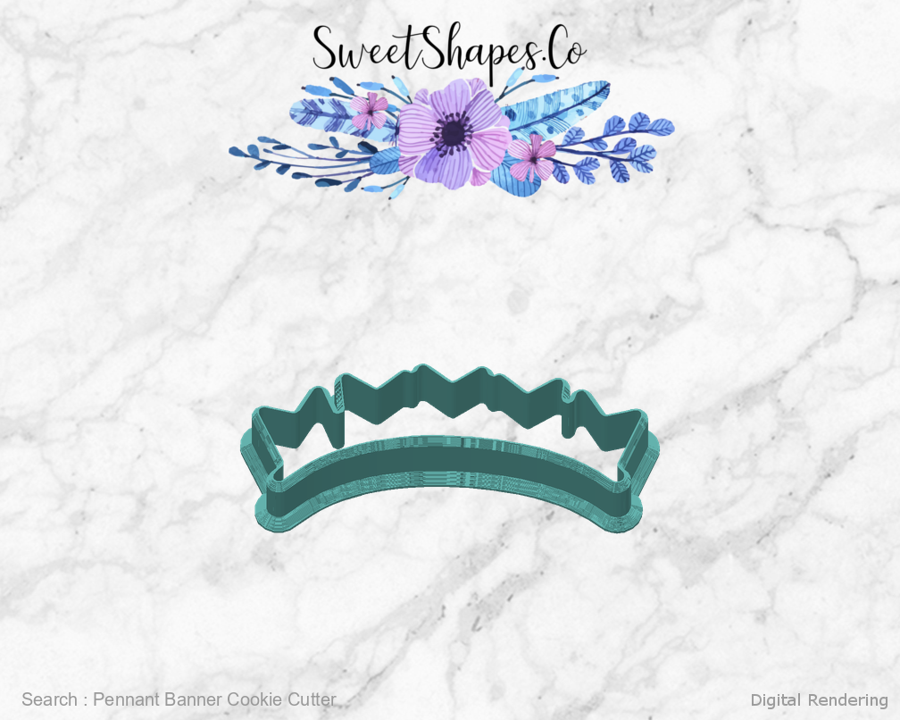 Pennant Banner Cookie Cutter — back view
