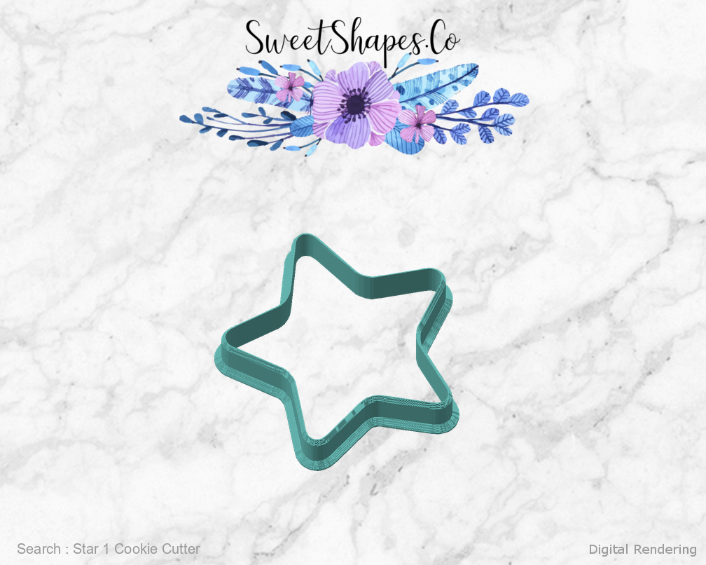 Star 1 Cookie Cutter — angled front view