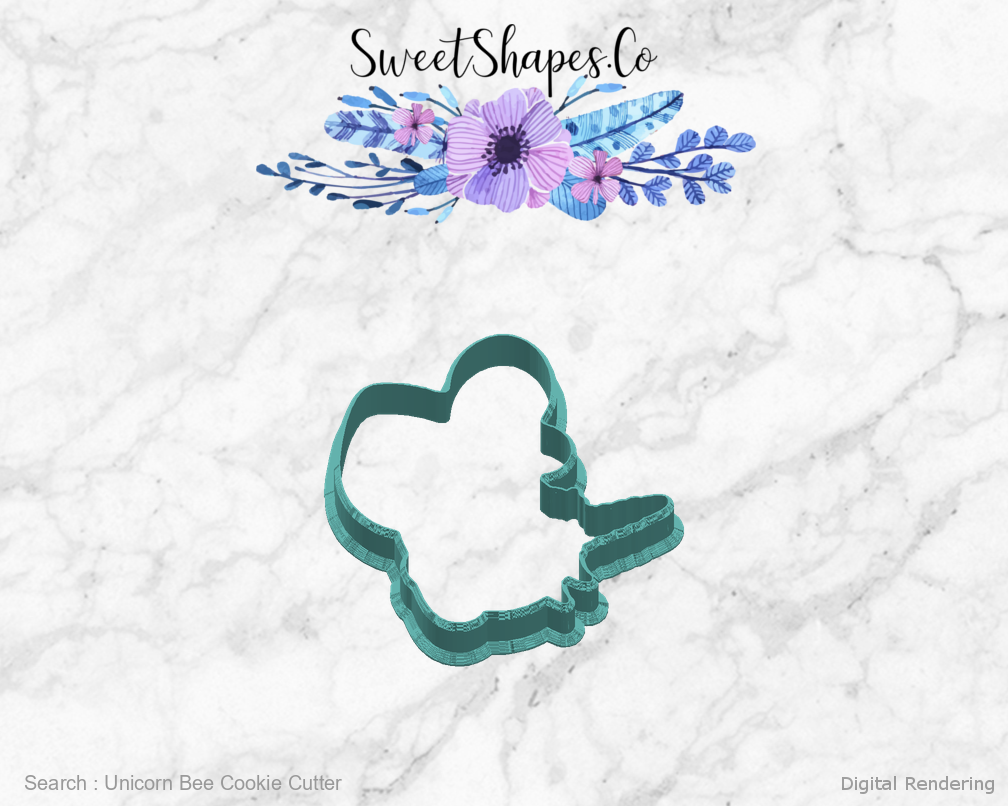 Unicorn Bee Cookie Cutter — right view