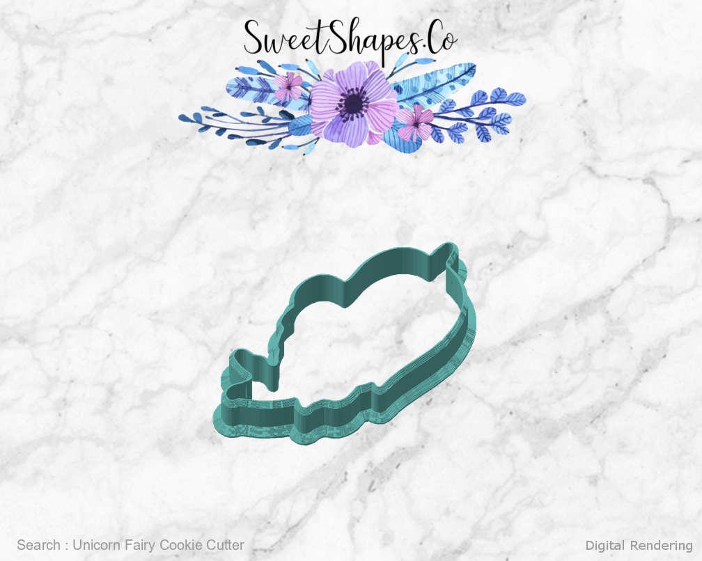 Unicorn Fairy Cookie Cutter — angled front view