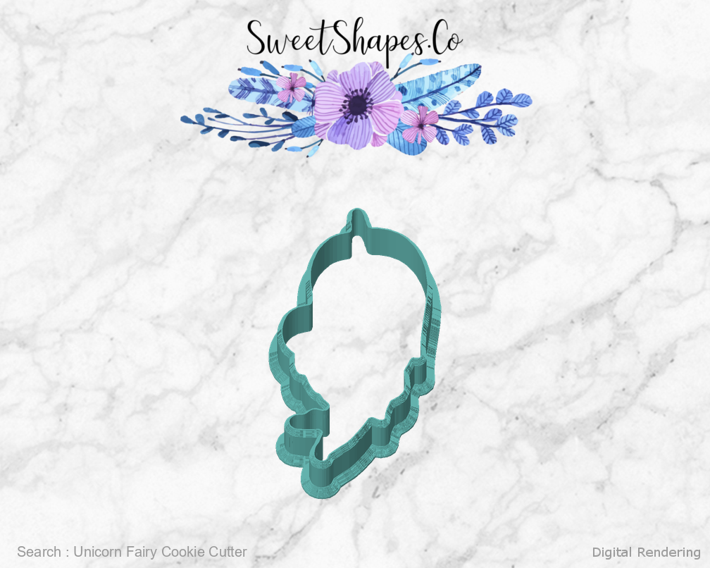 Unicorn Fairy Cookie Cutter — front view