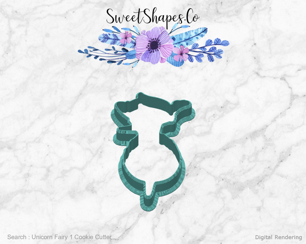 Unicorn Fairy 1 Cookie Cutter — back view