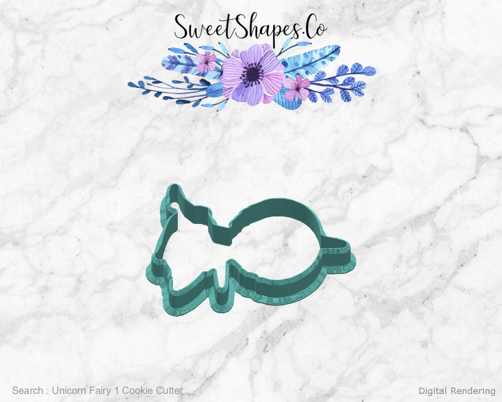 Unicorn Fairy 1 Cookie Cutter — right view