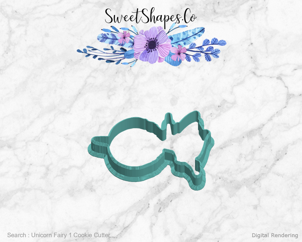 Unicorn Fairy 1 Cookie Cutter — left view