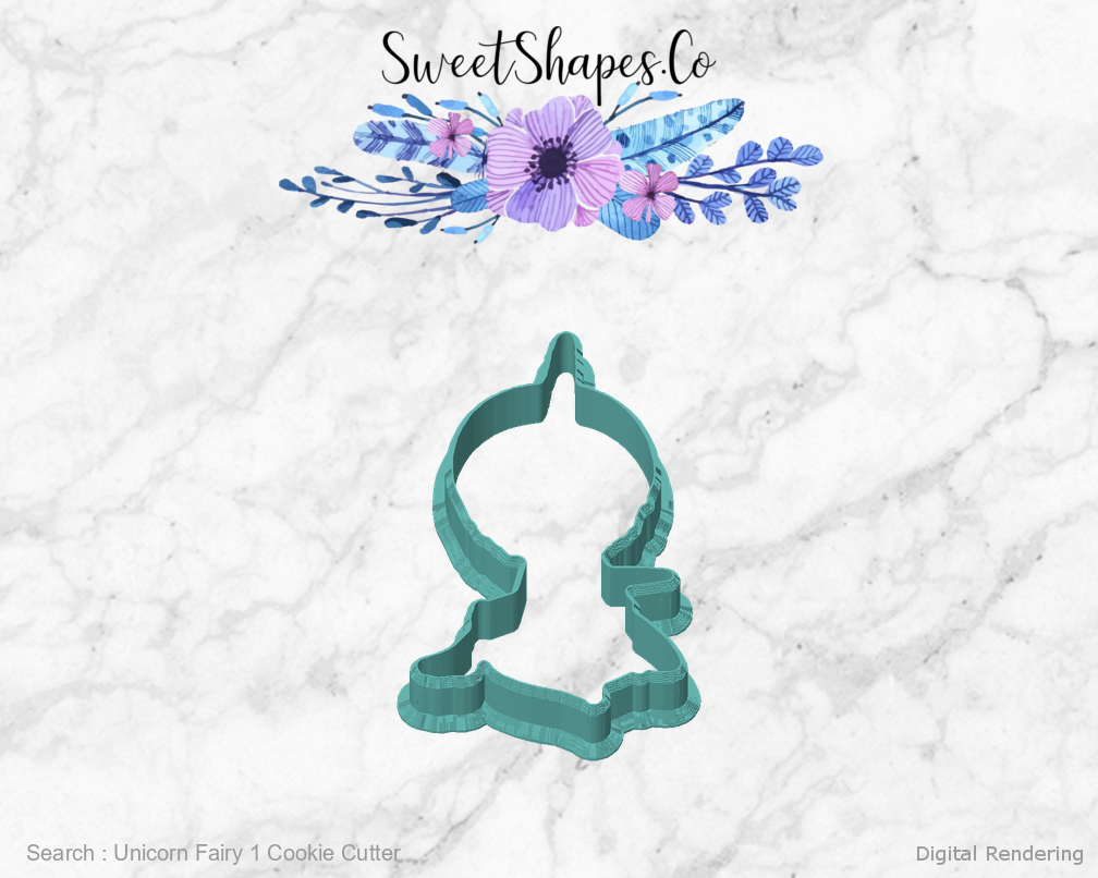 Unicorn Fairy 1 Cookie Cutter — front view