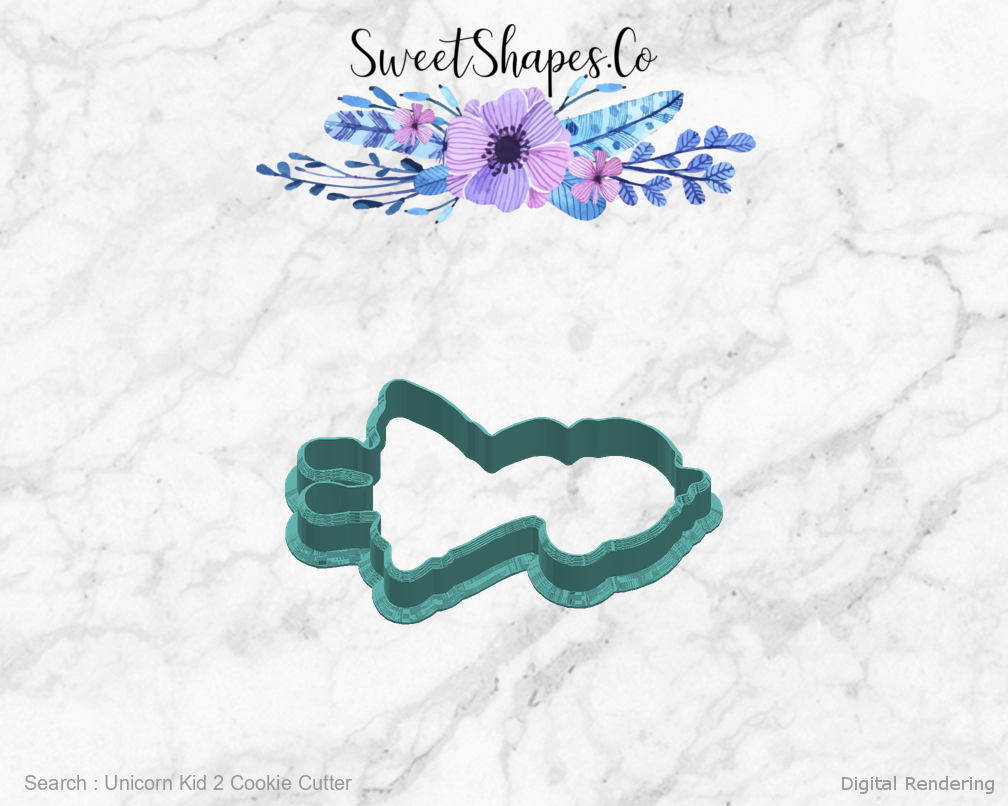 Unicorn Kid 2 Cookie Cutter — right view