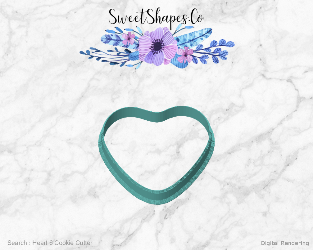 Heart 6 Cookie Cutter — front view