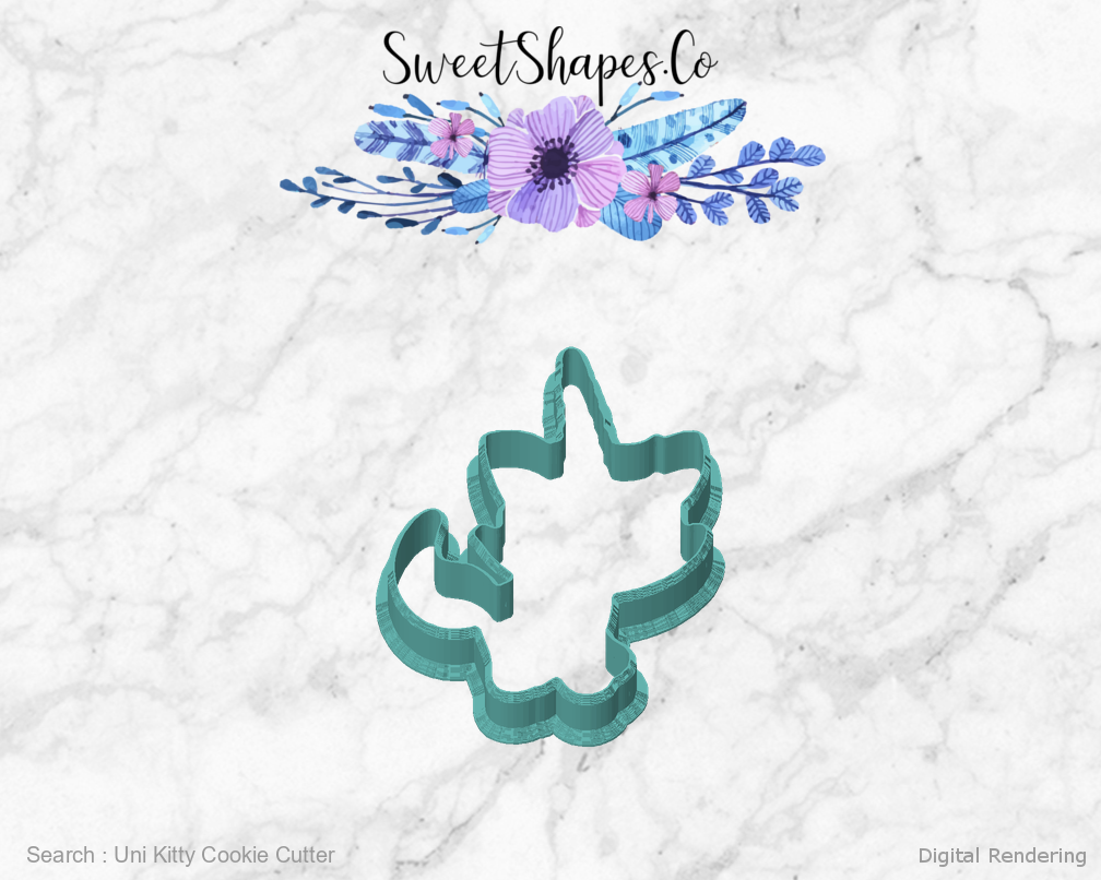 Uni Kitty Cookie Cutter — front view