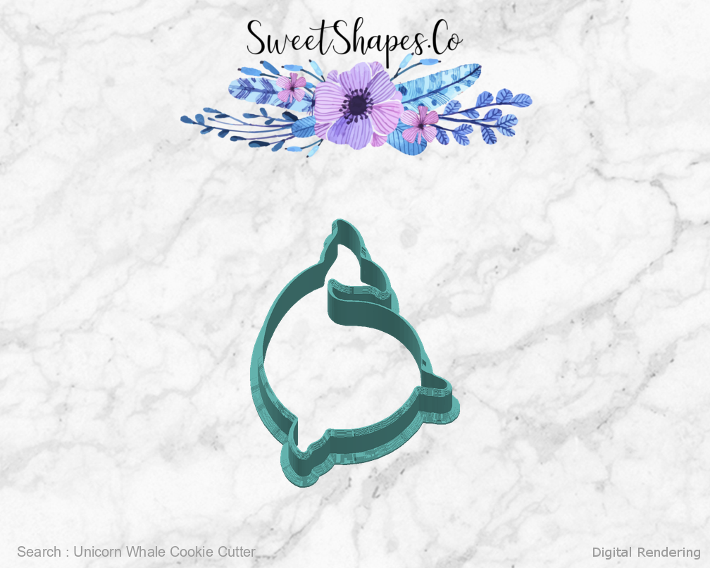 Unicorn Whale Cookie Cutter — right view