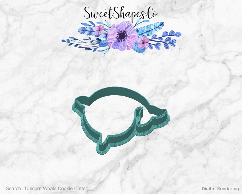 Unicorn Whale Cookie Cutter — back view