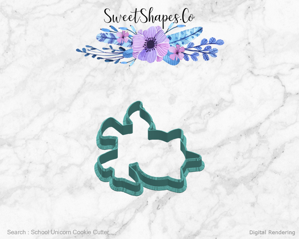 School Unicorn Cookie Cutter — right view