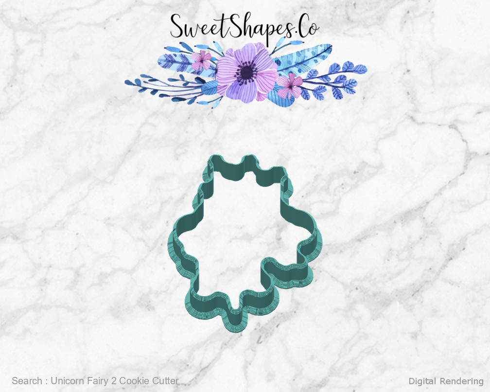 Unicorn Fairy 2 Cookie Cutter — back view