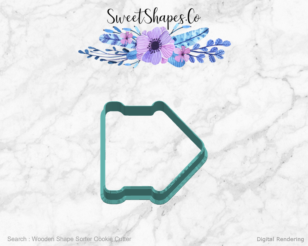 Wooden Shape Sorter Cookie Cutter — right view