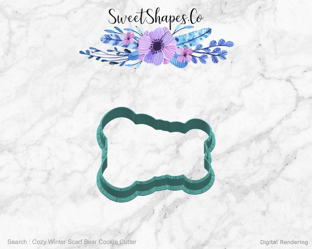 Cozy Winter Scarf Bear Cookie Cutter — right view
