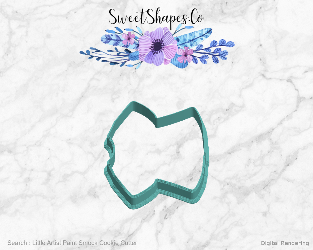 Little Artist Paint Smock Cookie Cutter — left view
