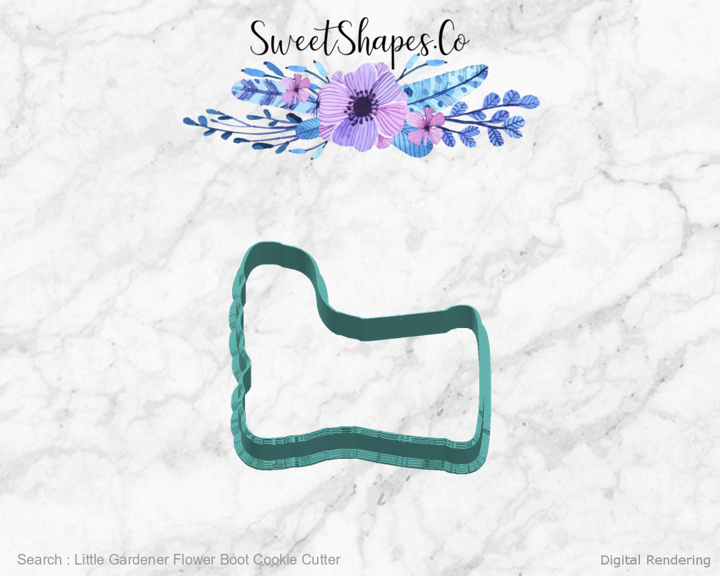Little Gardener Flower Boot Cookie Cutter — right view