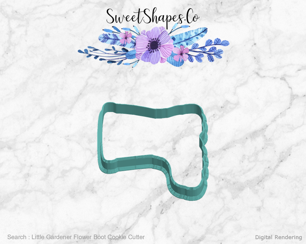 Little Gardener Flower Boot Cookie Cutter — left view