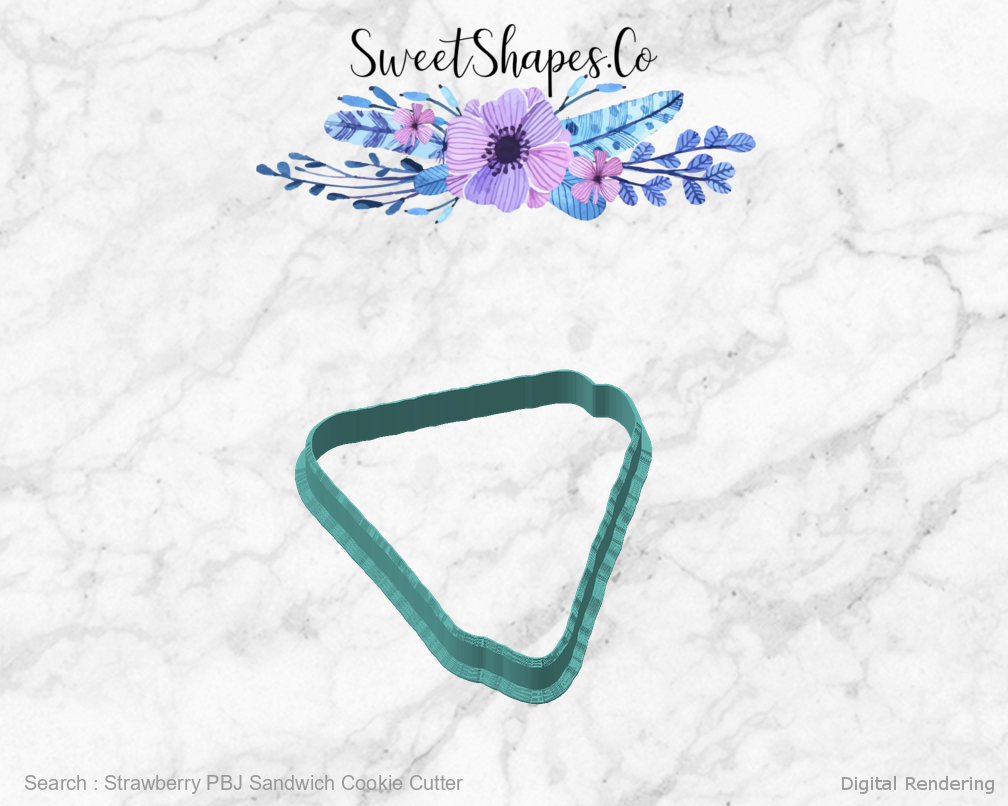 Strawberry PBJ Sandwich Cookie Cutter — angled front view
